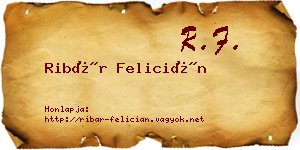 Ribár Felicián névjegykártya
