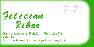 felician ribar business card